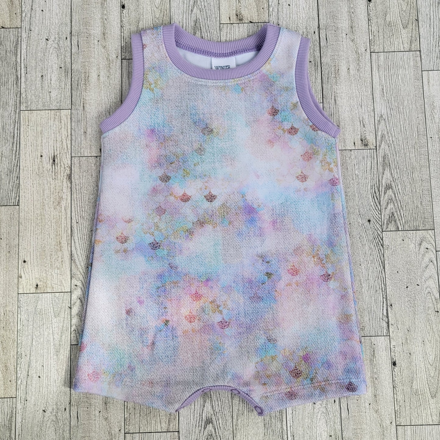 Watercolor Mermaid Scales Tank Romper