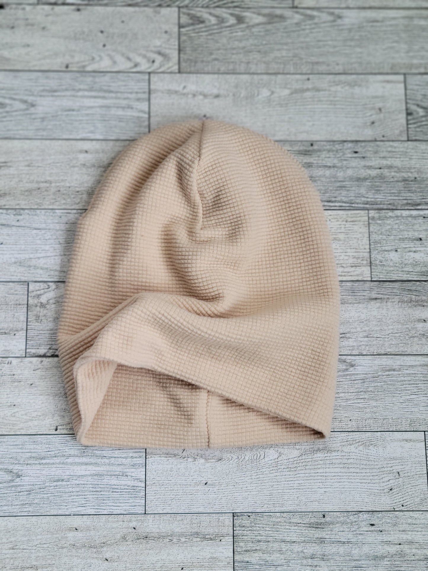 Oatmeal Cotton Waffle Beanie