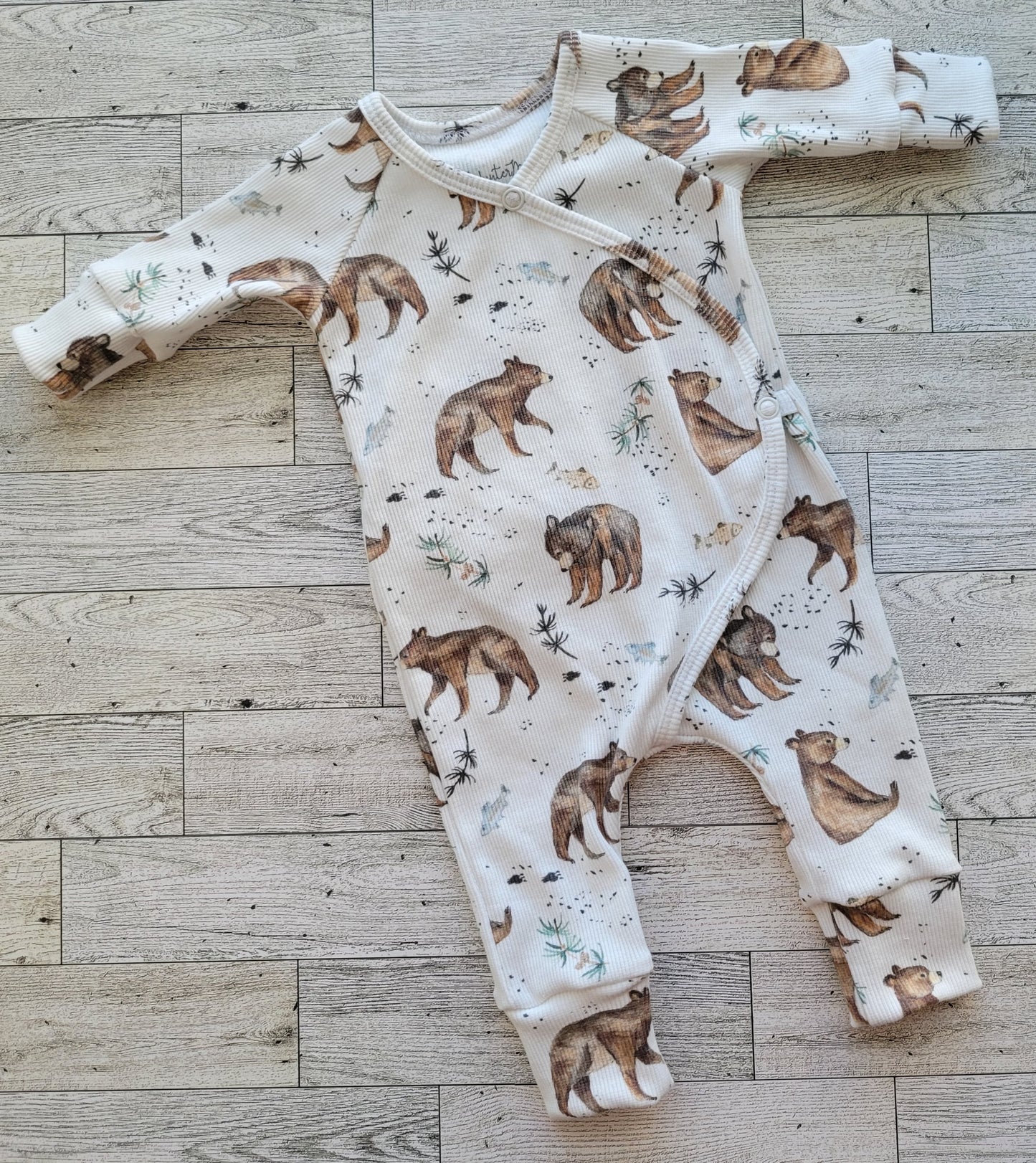 Bear & Fish Wrap Romper