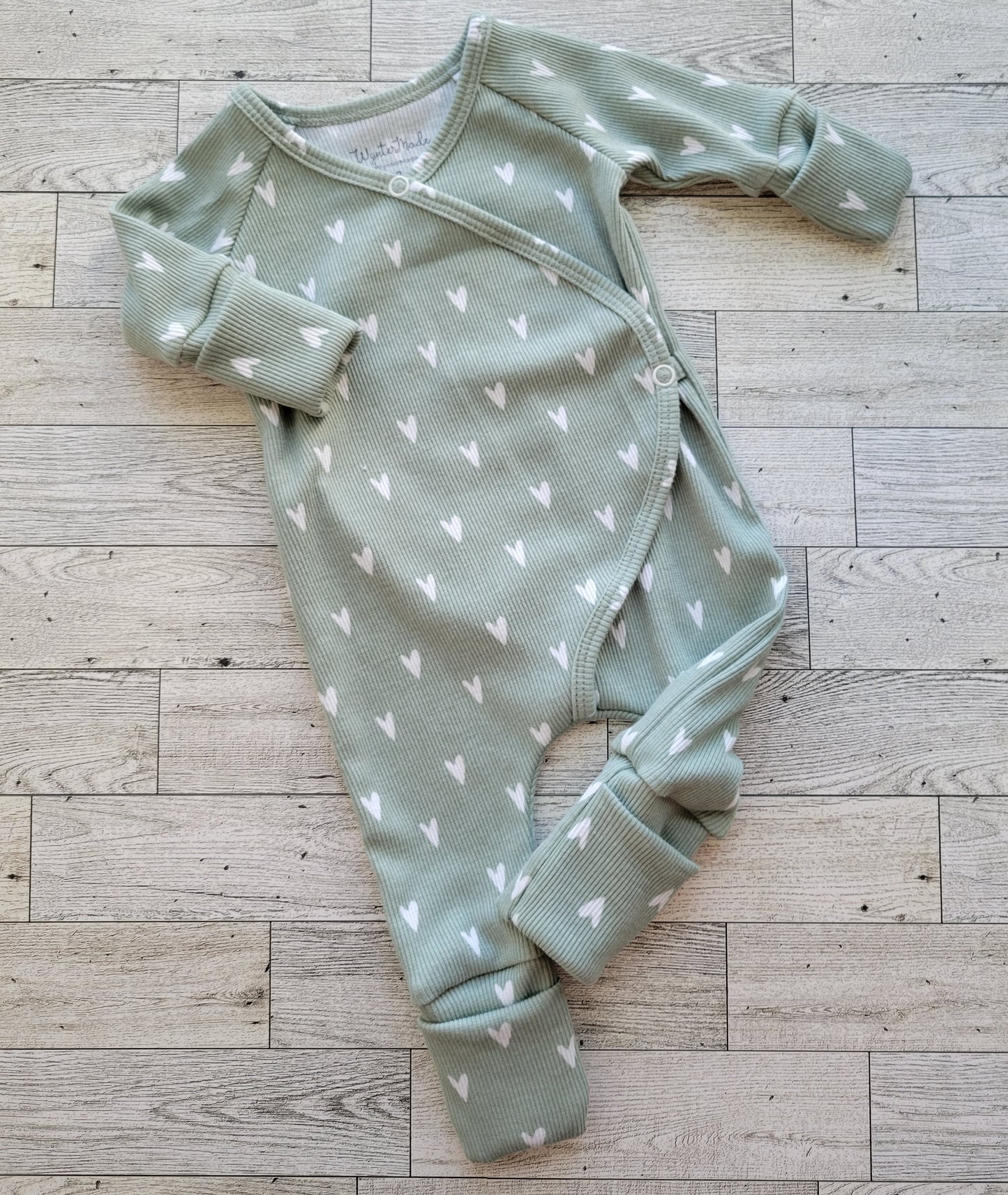 Sage Hearts Wrap Romper