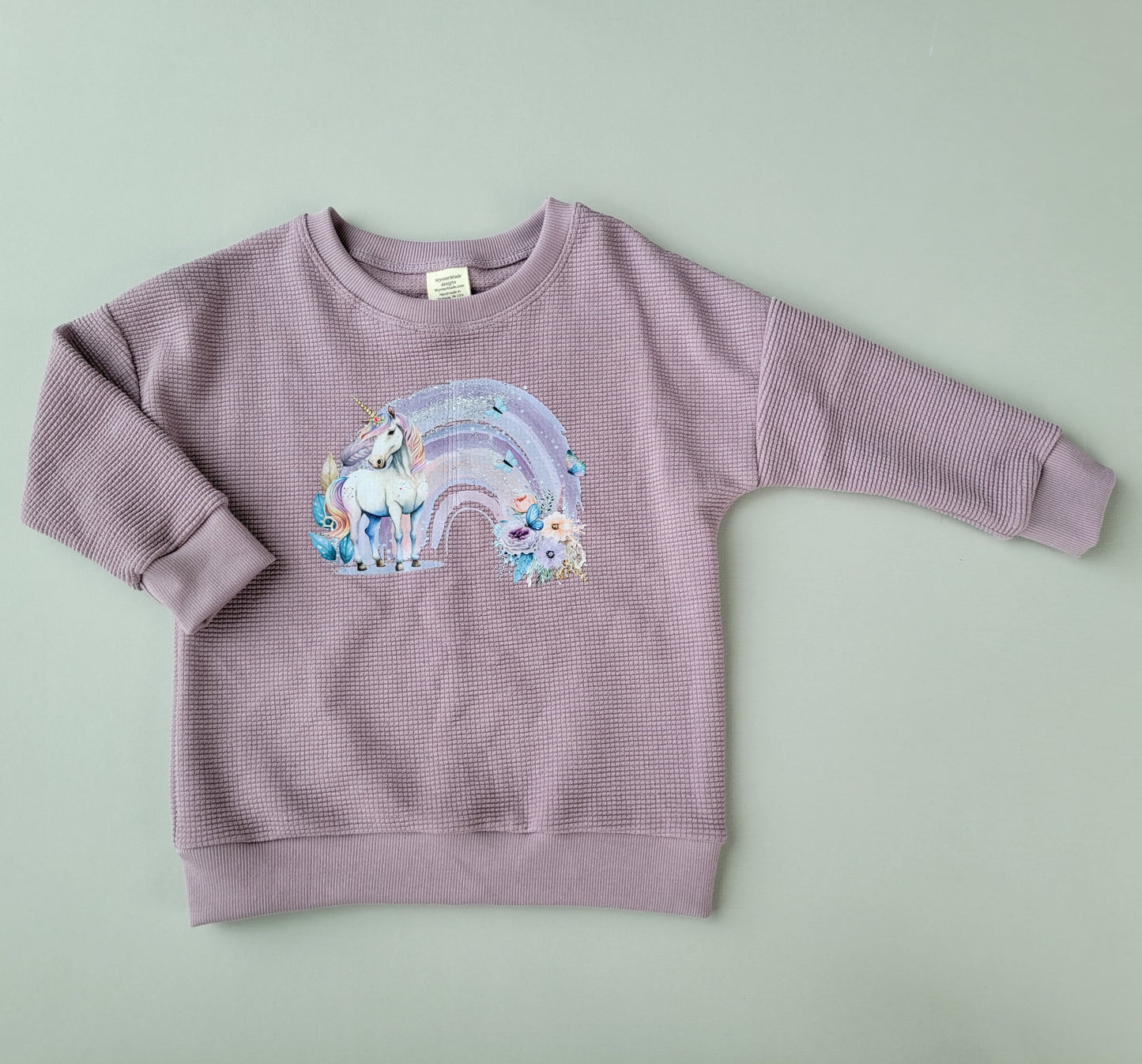 Rainbow Unicorn Cotton Waffle Dolman