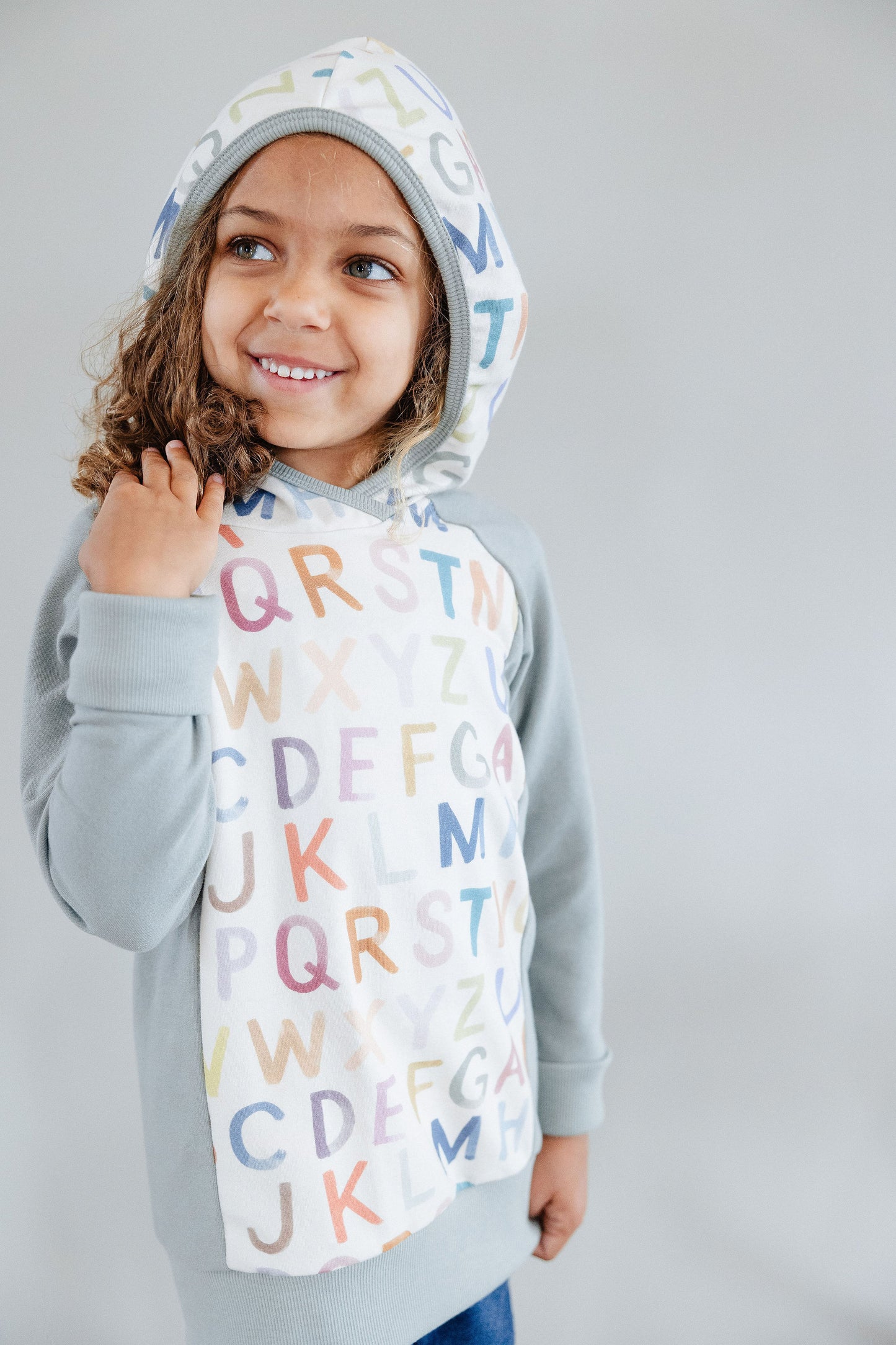 Colorful Alphabet Panel Hoodie