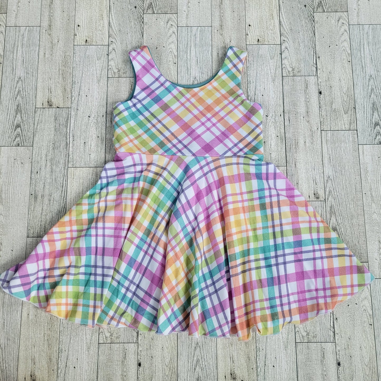 Bright Plaid Tank Twirl Dress *9-12m