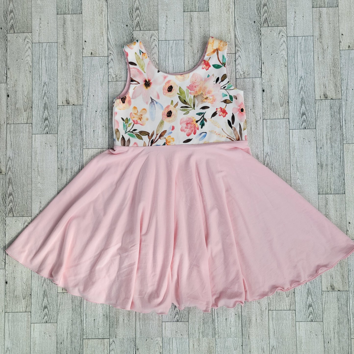Petal Pink Floral Tank Twirl Dress *5T