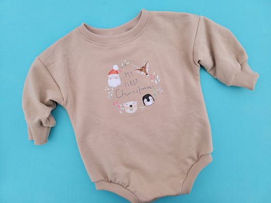 "My First Christmas" Bubble Romper *6-9m