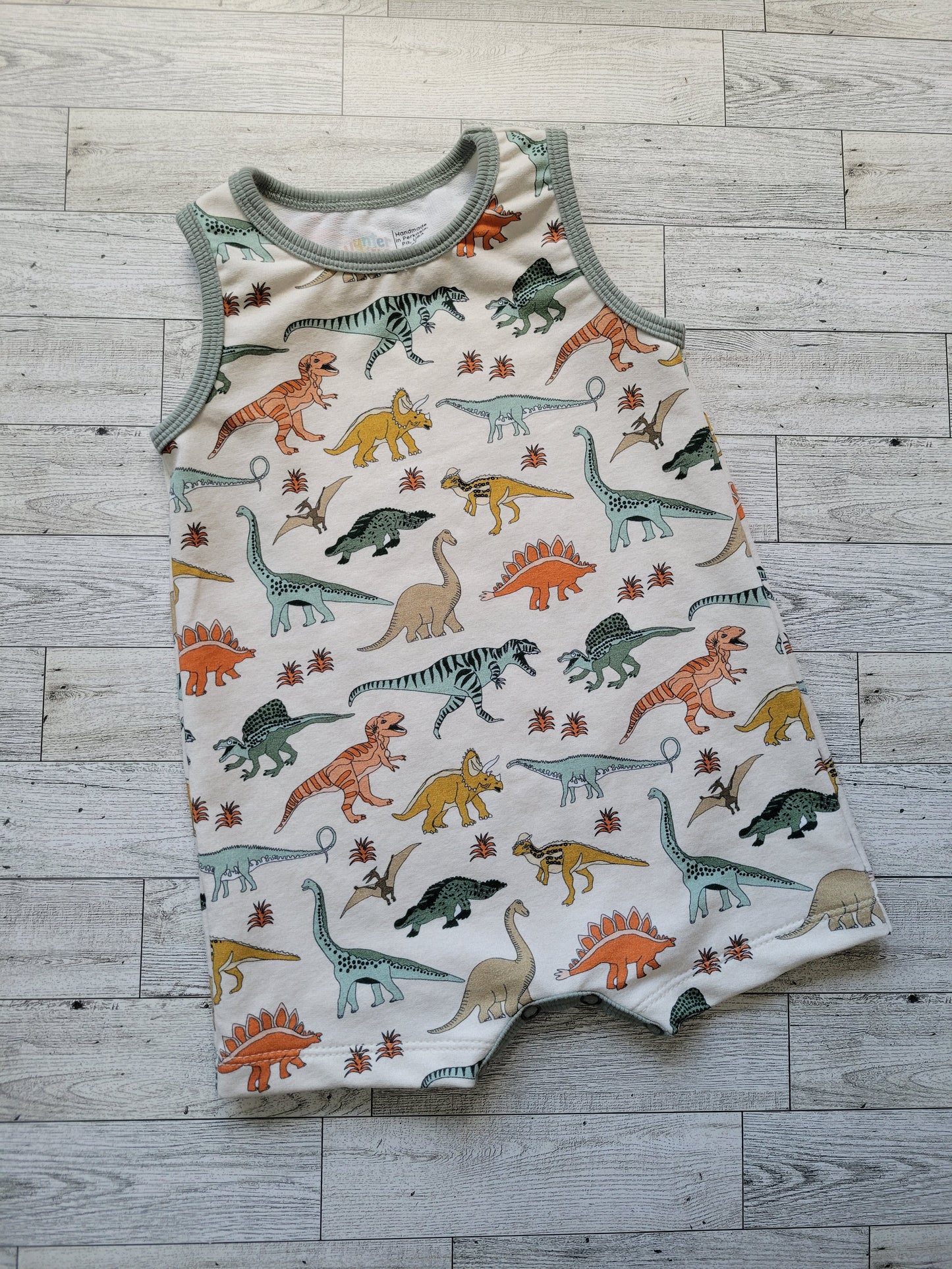 Multi Dinosaur Tank Romper