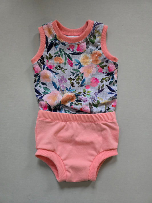 Polka Dot Floral Bloomer Set