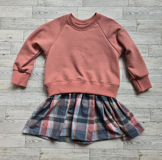 Plaid Sweater Skirt Dress